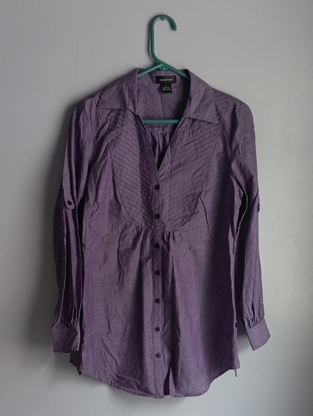 Studio I Lavender-Purple Button Front Tunic Shirt
